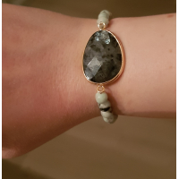 Wikkelarmband met grote edelsteen (zelf samenstellen)